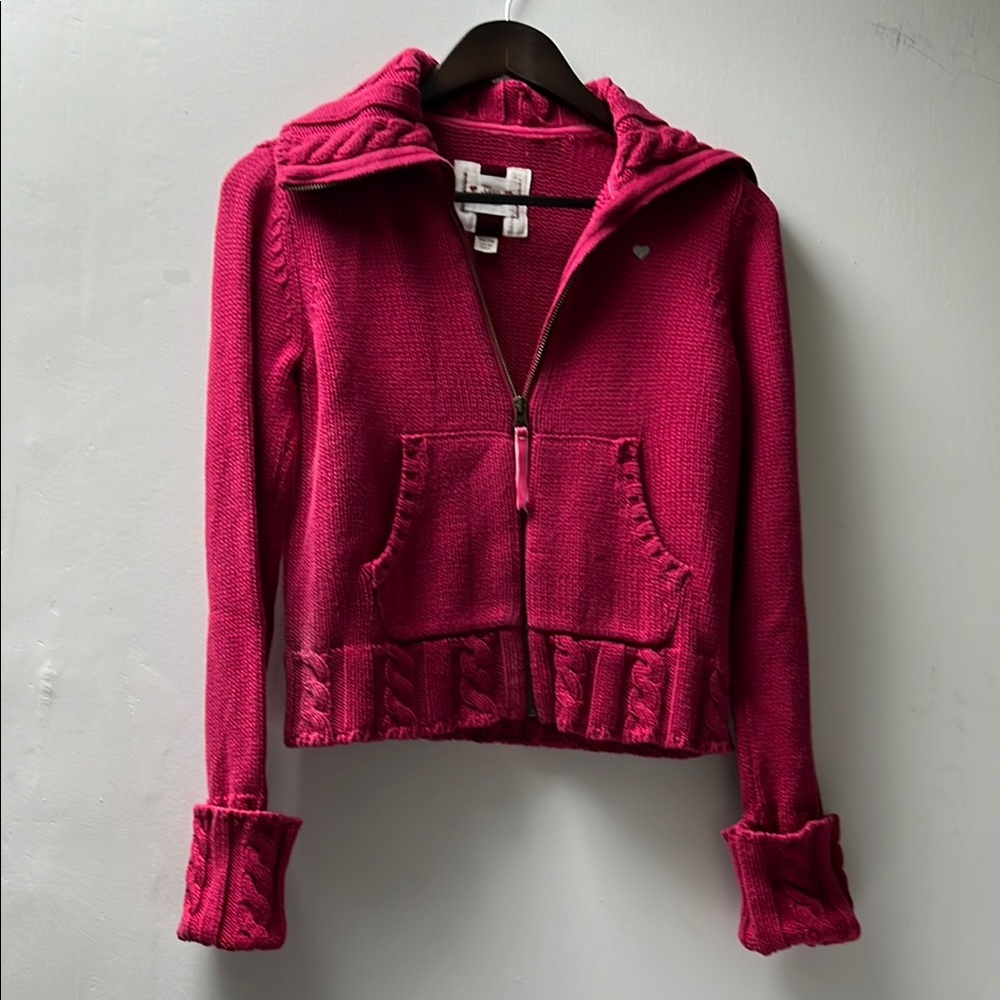 GAP Pink Zip-Up Knit Sweater, 14-16yo